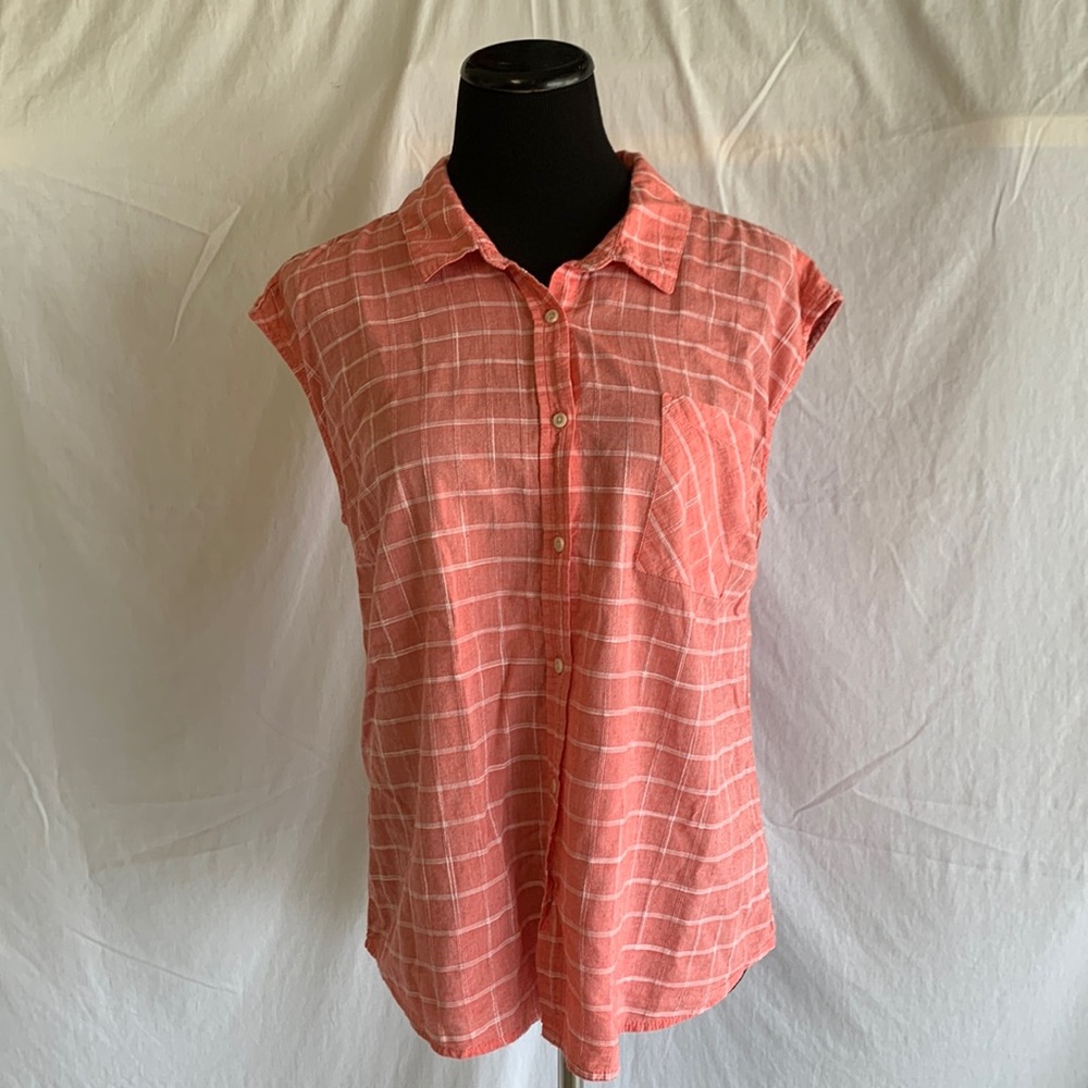 Red/White Plaid Button Down.